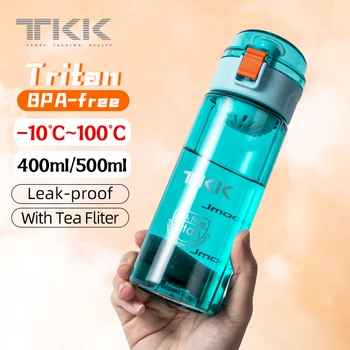 Бутилка за вода от тританового материал TKK обем 500 мл, без BPA, креативна модна бутилка за вода с преносим въже, чаша за пътуване на открито, Фитнес