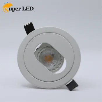 Бял кръгъл вътрешен елипса, прикрепена лампа, обков GU10, вырезанное дупка, рамка за определяне на 85 мм