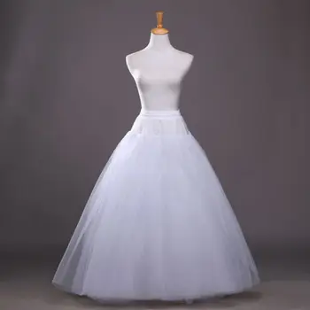 Бяла долната пола за младоженци, Сватбена рокля, Пола с дълъг Кринолином, Долна пола, Обръч