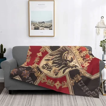 Винтажное одеяло с германския орел и Железен Кръст на Прусия, Фланелевое Одеяло с емблемата на хартата на Кралство Прусия, завивки спално бельо, канапе