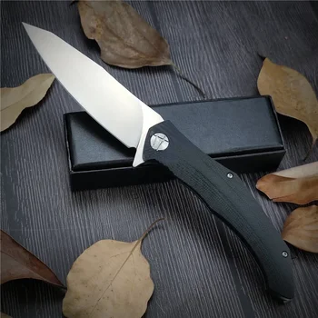 Висококачествено острие D2 Drop Point Stain с черни дръжки G10, джобен Сгъваем нож, Остър за работа на открито, на къмпинг, за лов, ЕРП-ножове