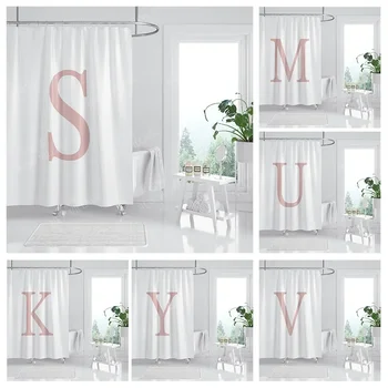 Водоустойчив текстилен душ завеси-Аксесоари за пердета за баня, душ Завеси 180x200cm 240 * 200 letter boho decoration
