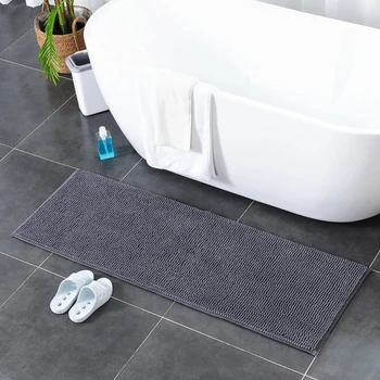 Впитывающий нескользящий килим от шенилна за баня, който може да се пере в машина, подходяща за тоалетни, бани, врати в хола, на пода за краката в банята