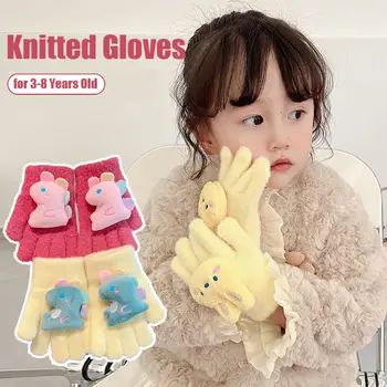 Възли Възли Ръкавици Сладки Зимни Топли дебели Ръкавици С пълни Пръсти, ветроупорен мультяшные Детски Ръкавици За деца от 3-8 Години