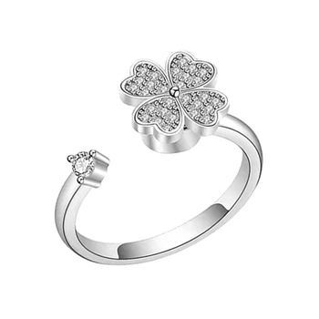 Въртящи се предни Регулируеми Пръстени за жени, мъже, Релаксиращ пръстен, Естетически Бижу, Подарък, Модерен пръстен, 2 бр.