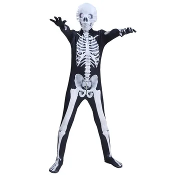 Гащеризон с виртуален скелет, Костюми За Хелоуин, Вечерни рокли, Гащеризони За Бала-Маскарадните Костюми За cosplay, с череп, Размер 155-195 см