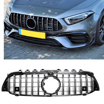 Горната броня радиаторна решетка с отвор за камерата GT Style за Mercedes Benz A Class W177 A200 A220 2019-2022