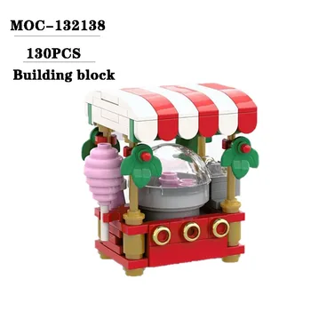 Градивен елемент на MOC-132138 Коледна поставка за сладки вата Модел украса 130ШТ Играчки за момчета Детски коледен подарък за рожден ден