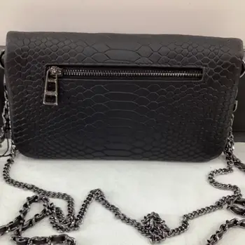 Дамска чанта-месинджър от естествена кожа с крокодиловым модел, чанти за едно рамо