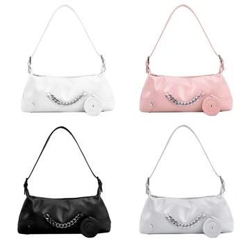 Дамски чанта за бала, елегантна чанта под мишниците с регулируема каишка-веригата, малка чанта през рамо, класическа чанта
