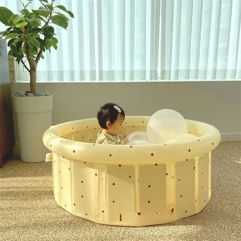 Детски басейн, многофункционален домакински сгъваема играчка за басейна с една вълнообразна топка, детски басейн с океански топката в стая