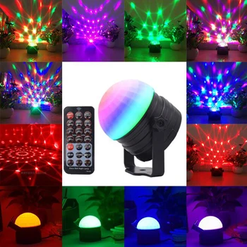 Диско топка Night Lamp Party Светлини се Активира чрез Звук с Дистанционното Управление на Dj Lighting 6 Режима на Stage Par Светлини Подаръци за рожден Ден