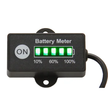 Дисплей Сензор за нивото на горивото Mini Battery LED 5 Meter БАР Оловно-Киселинната Индикатор за Зареждане на Батерията 12/24 за Мотоциклети Golf Carts Изпитвателно Напрежение Прилеп