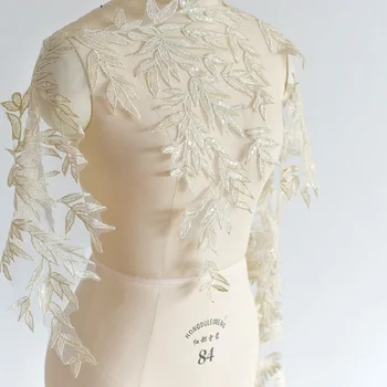 Довършителни завързана кърпа кант от мъниста с пайети, украса на сватбена рокля, аксесоари за поли със собствените си ръце, височина 41 см