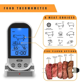 Домашен таймер за готвене Bluetooth-Аларма Кухненски Дигитални Инструменти Безжични С Термометър Дистанционно Сонда за месо Термометри Скара