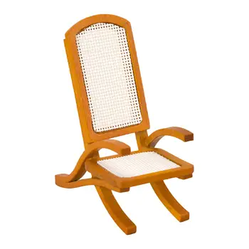 Дървена ротанговый стол за куклена къща 1: 12, Малка Преносима ръчно изработени мебели, Малко по Малко кресло за домашен интериор тераса, плаж, градина
