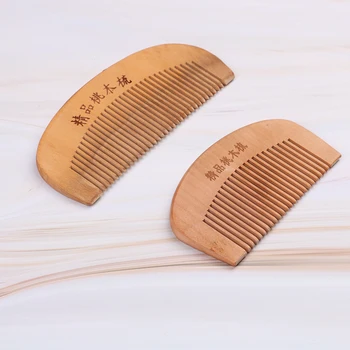 Дървени инструменти за грижа за косата, инструмент за стайлинг на коса, козметични аксесоари, гребен от естествен прасковено дърво, Антистатични Масаж на главата