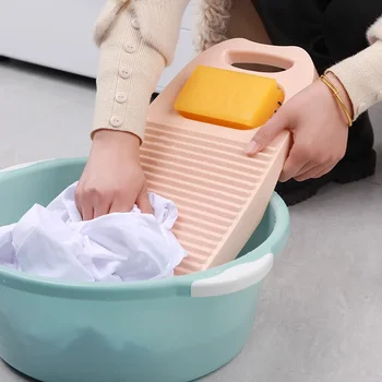 Дъска за пране утолщенных дъски за ръчно пране на мръсни дрехи, цокъл с притежателя на сапун, предназначена за почистване на бельо.