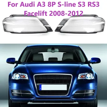 За Audi A3 8P S-line S3 RS3 Лифтинг 2008-2012 Лявата на Дясната Предна Фаровете на Колата Налобный Фенер Прозрачни Лещи Стъклена Лампа на Кутията