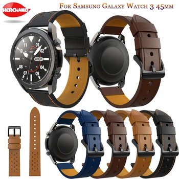 За Samsung Galaxy Watch 3 45 мм и Каишка От Естествена Кожа 22 мм и Каишка За Часовник Гривна Каишки За Часовници Гривна За Galaxy Watch 46 мм