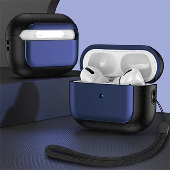За своята практика Airpods Pro 2, Луксозен, кожен калъф, USB C покритие метално покритие и гланц за безжични слушалки за седалките на Apple Airpods 3 Pro