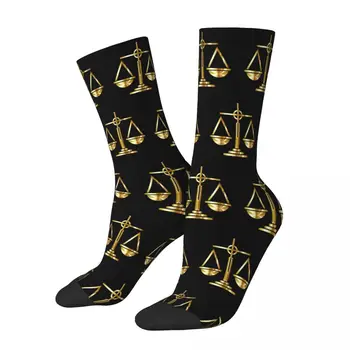 Зимни Чорапи Унисекс стил Харадзюку Scales Of Justice с Логото на Gold Scales Of Justice Law, Абсорбиращи Потта Баскетболни Чорапи