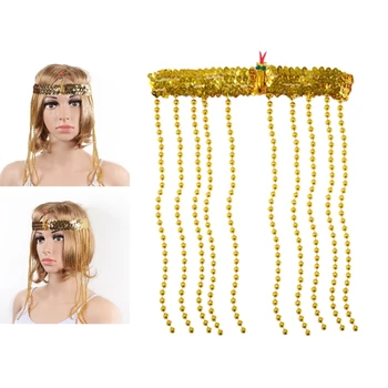 Златни Ретро прическа за cosplay, пайети, шапки за момичета, панделка за коса на Хелоуин, Египетски панделка за коса във формата на змия, cosplay.