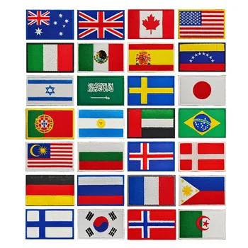 Знамена на света Бродирани Ленти Русия, Германия, САЩ, Франция, Израел Икони С плетене на една Кука-Линия Нашивка Раница, Шапка, Яке Аксесоари Етикети