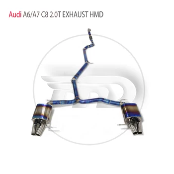 Изпълнението на Емисии HMD Catback От Титанова Сплав За Audi A6 A7 C8 2.0 T Клапа на Ауспуха Резонатор Предната част на Тръби Премахване на Аксесоари за Автомобили