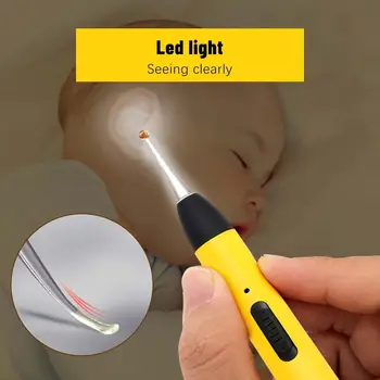 Инструмент за грижа за детски уши, пинцети за носа, led светлини, ушна пръчка, Кюртирам, средство за премахване на ушна кал, лъжица за почистване на ушите