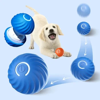 Интелигентна играчка топка за кучета Електронна интерактивни играчки за домашни животни движеща Се топка USB с автоматично движението и подпрыгиванием за подарък кученце за рождения Ден на Котката продукт