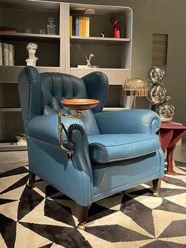 Италиански минималистични диван-стол с горна част от телешка кожа 1919 тигър chair дизайнерско лесно луксозно творческа стол за почивка с пури