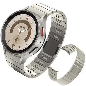 Каишка от неръждаема стомана за Samsung Galaxy Watch 4 /5/6 Гривна за Galaxy Watch6 с извита глава и магнитната ключалка, быстросъемный каишка