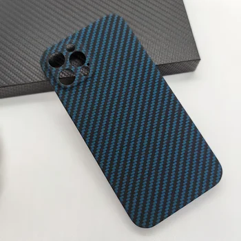 Калъф за iPhone 12 Pro Max от чисто въглеродни влакна, защитен калъф за фотоапарат, синьо, черно, ултра тънък калъф за телефон за iphone 12 Mini Pro 12