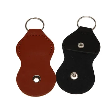 Калъф-стойка за медиатори - Кожен ключодържател, чанта за ключодържатели (2 опаковки - черен, кафяв)