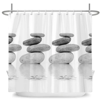Камъчета за печат душ завеса от плат завеса моющийся с кука баня завеса декоративни камъни за 3D завеси за душ 240*180 сантиметра