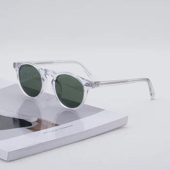 Качествени кръгли слънчеви очила Gregory Peck 45 и 47 размер, реколта ацетатные слънчеви очила, дизайнерски мъжки и дамски слънчеви очила OV5186