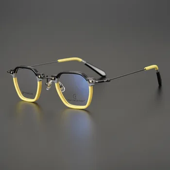Класически дизайн, Висококачествена и Модерна Квадратна Титановая рамки за очила по рецепта на Мъже, Жени Оптични очила за късогледство Очила