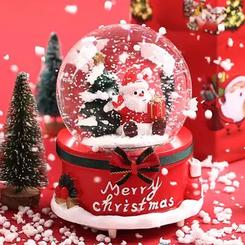 Коледен кристална топка, музикална ковчег, Плаващ лихвен снежинка, творчески подарък за деца, приятелките на момчетата, учители