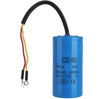 Кондензатор CD60 с кабелен изход 250 vac 600 icf 50/60 Hz за кондензатор на двигателя