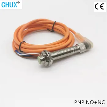 Конектор Сензор за приближаване CHUX M12 Вид Огъване PNP NO + NC 4 тел 6-36 В постоянен ток със сензор на разстояния 2 мм Индуктивни Сензори Ключ