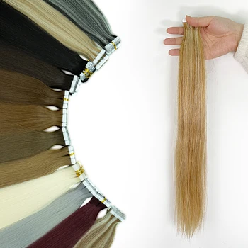 Лента от 100% естествена човешка коса Remy, бразилски коси за директно изграждане, лепило за патица на кожата, Салонное качество за жени