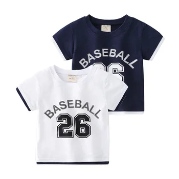 Летните прохладни ризи от дишащ памук за момчета от 2 цвята, лятна бейзболна фланелка за деца, детски дрехи