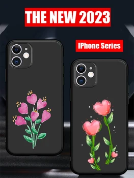 Луксозен модел във формата на цвете във формата на сърце от мек Силикон tpu за iPhone 14 13 12 Pro Max 7 8 Plus X XR XS 11 Pro Max Калъф За вашия телефон