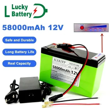 Лъки 18650 Литиева батерия 12 58. А Идеален за слънчева енергия и показване на зареждане на батерията электромобиля + зарядно устройство 12,6 В 3А