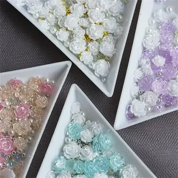 Малко цвете от смола, декорация за нокти, Смесен матиран кристал, скъпоценни камъни, принадлежности за маникюр, информация за дизайн на ноктите, аксесоари