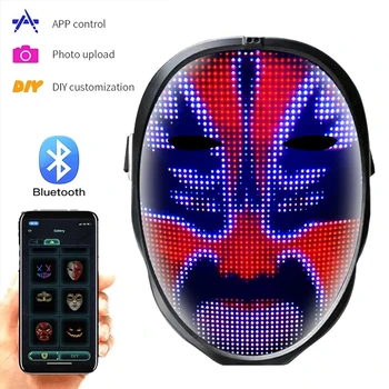 Маска за cosplay на фестивалната парти с програмируем led подсветка, маска за преобразуване на жестовете в лицето, Акумулаторна Маска с телевизор, управлявана от приложение