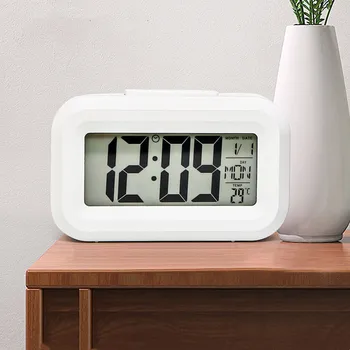 Мини цифров музикален будилник с осветление, изключване на повторение, календар, настолни часовници, електронни led часовник с температура