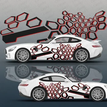 многоугольная стикер на колата е във вид на пчелни клетки, Защитно фолио, Винил, Странична графика Itacar Racing, Аксесоари за опаковане, Пръски боя, стикери за автомобил