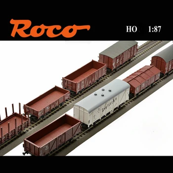 Модел на влака ХО 1/87 ROCO 67127 DR Товарен вагон четвъртото поколение на Класическата за оцветяване, комплект от осем секции, играчка-модел влакове на специална цена